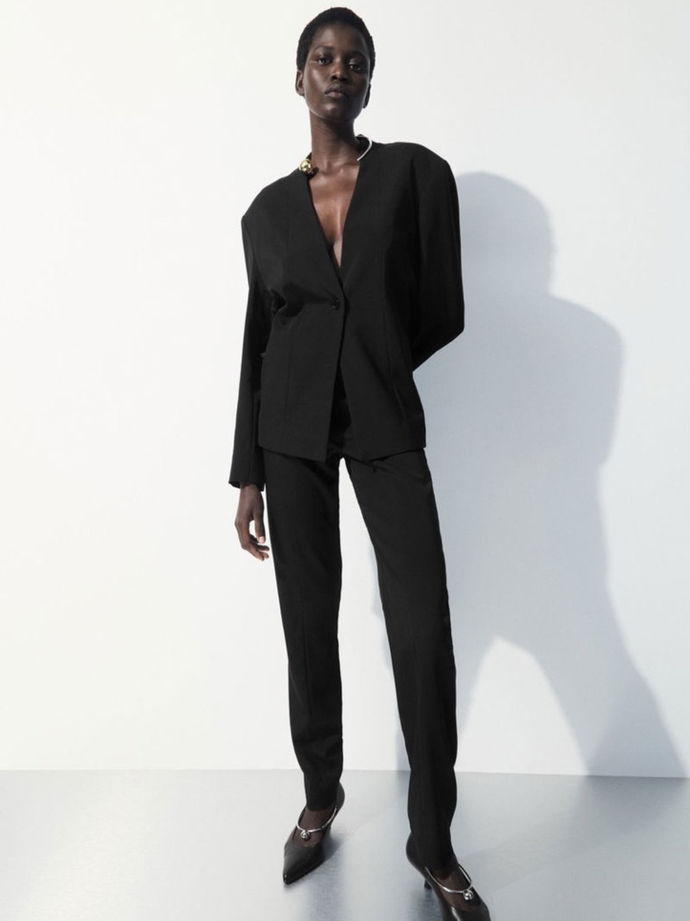 COS Atelier NWT The Draped Waist Blazer mulberry silk jacket tuxedo designer - Picture 3 of 15